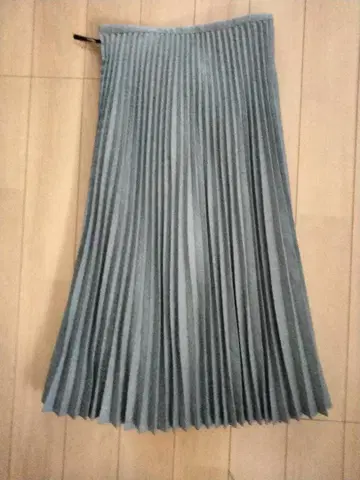 로프 피크닉 그레이 플리츠 스커트 롱