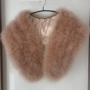 물새 깃털 숄 핑크 베이지