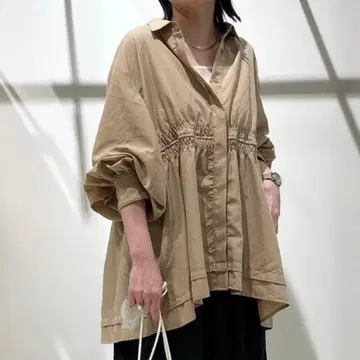 LEPSIM 렙심 허리 셔링 긴팔 블라우스