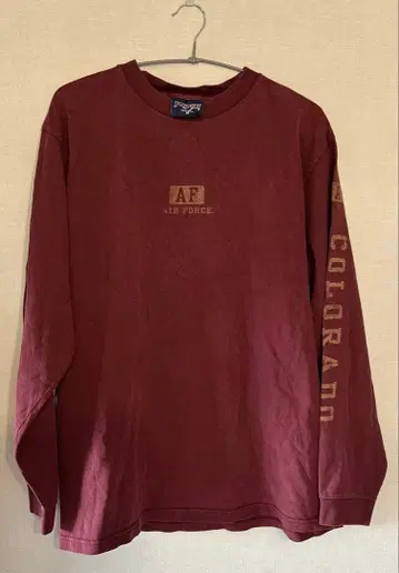 Jansport 에어포스 버건디 롱T 구제 의류