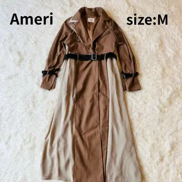 아메리 아메리빈티지 이소재 라이더 시어 롱 코트 M 베이지