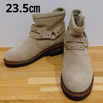 OIL RESISTANT 베이지 스웨이드 엔지니어 부츠 23.5cm