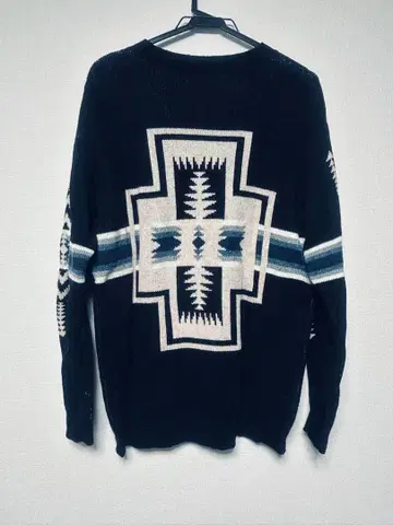 Pendleton SHIPS 기하학 패턴 블랙 스웨터 블랙