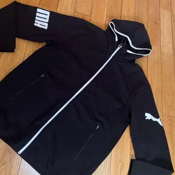 PUMA 풀 집업 후드 부착 저지 블랙