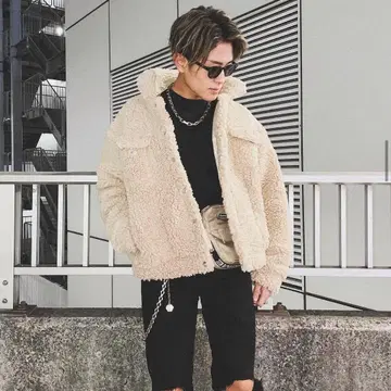 [새상품급] lumiere 오버 사이즈 보아 자켓 아우터 베이지 M