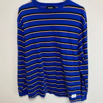 XLARGE 파랑과 옐로우 컬러 스트라이프 M