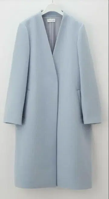 PLST 울 모사 노카라 코트 플라스테 L 블루