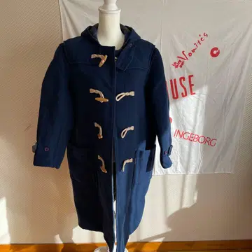 핑크하우스 네이비 후드 부착 더플 코트