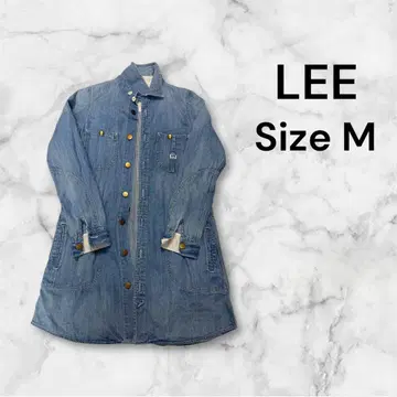 리 데님 롱 코트 워크풍 스티치 (M) 유즈드 블루 봄/가을 아우터