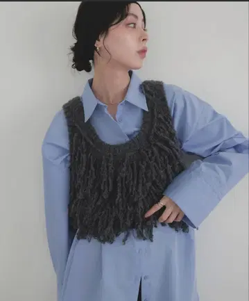 LIAN 프린지 니트 베스트