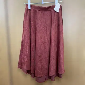 Chez toi 빨간색 플레어 스커트 지퍼 포함