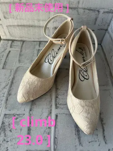 [ 미사용 새상품 ] Climb 아이보리 앵클 스트랩 펌프스 23.0