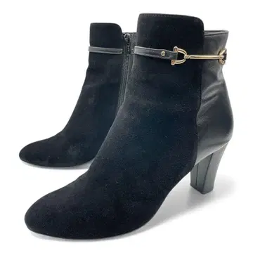 다이애나 블랙 스웨이드 가죽 부티 절개 디자인 24.0