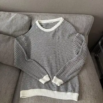 BEAUTY&YOUTH 드롭 패턴 벌룬 크루넥 니트