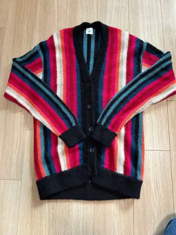 roku 6 멀티 컬러 스트라이프 가디건