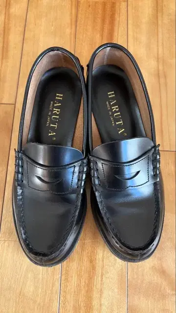 하루타 HARUTA 로퍼 천연 가죽 23cm 블랙 새상품급