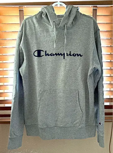 챔피온 그레이 후드 부착 후드티 L 사이즈 챔피온 후드티