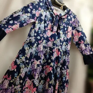 저리 소재 네이비 A라인 튜닉 사이즈 40