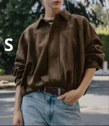 ZARA 스웨이드 느낌 봄버 자켓 브라운 S