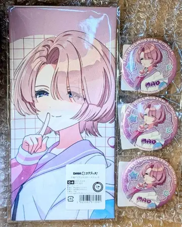 DMM 스크래치 학원 아이돌 마스터 E상 천 포스터 캔뱃지 아리무라 마오