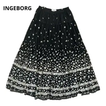 INGEBORG 잉게보그 롱 볼륨 플레어 스커트 코튼 L