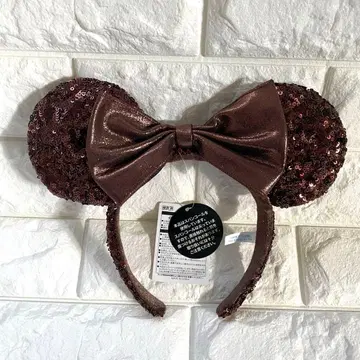 디즈니 스팽글 머리띠 미니 브라운
