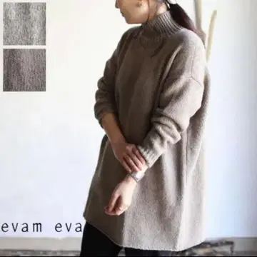 evam eva 울 야크 터틀 니트 나카가와 마사시치 상점 요건 레일