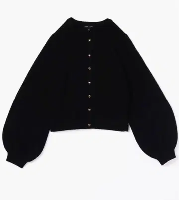 To b. by agnes b. 블랙 긴팔 가디건 하트 버튼