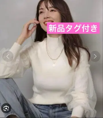 소매 튤 터틀 니트