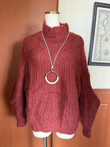 ba&sh 터틀넥 니트 스웨터 버건디