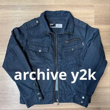 archive y2k 데님 라이더 자켓
