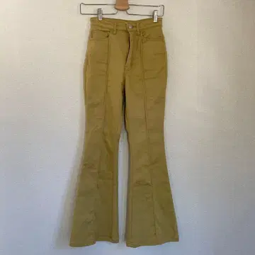 SLY JEANS 머스타드 베이지 플레어 컬러 팬츠