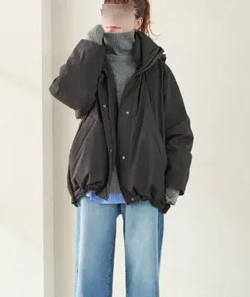 이번 시즌 새상품 스픽앤스팬 2WAY 발수 다운 하프 코트 38 블랙