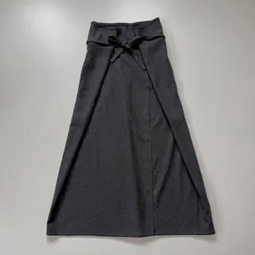 새상품급 바바구리 요건 레일 롱 랩 스커트 롱 블랙