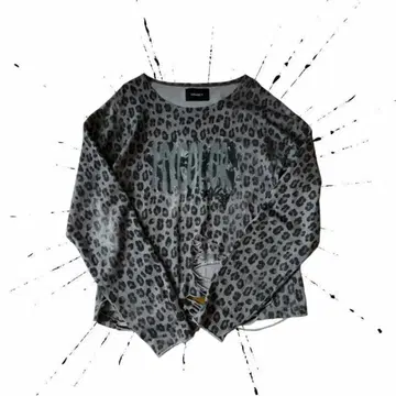 GRANCY 레오파드 데미지 롱T 갸루 헤이세이