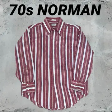 70s NORMAN vintage 스트라이프 패턴 긴팔 셔츠 L 사이즈
