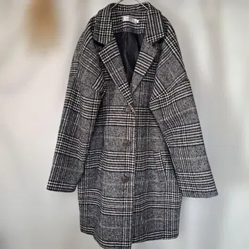 여성용 체크 무늬 코트