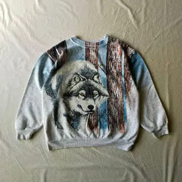 구제 의류 northen getaway 맨투맨 애니멀 늑대 90s