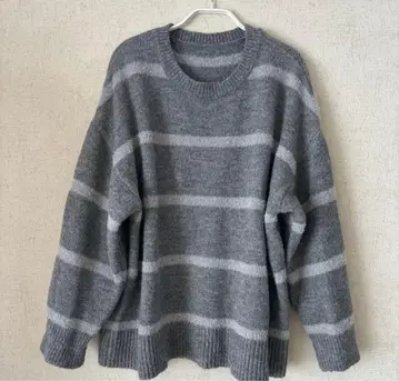 새상품급 풀 스튜디오 아르비에 보더 라메 니트 M 그레이 계열