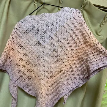 그라데이션 컬러 시스루 니트 숄