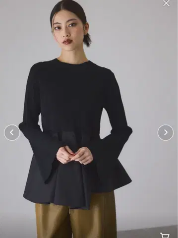 ADAM ET ROPE' 페플럼 콤비 니트 풀오버