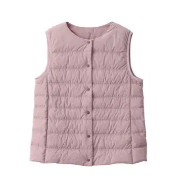 택 포함 새상품 MUJI 경량 다운 노카라 베스트