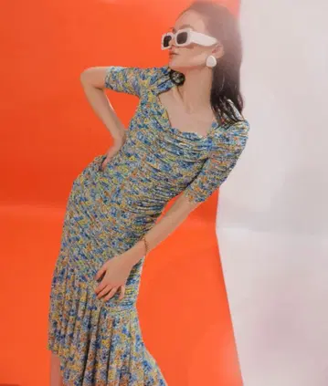 eimy istoire Lottie flower 개더 머메이드 원피스