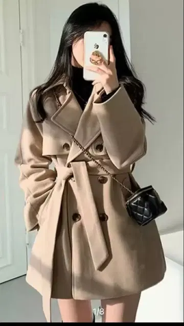 레트로 스타일 여성용 코트