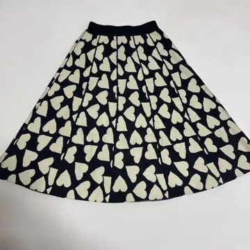 스콧 클럽 그랑 데르 블레 니트 플레어 스커트 하트 무늬 허리밴딩