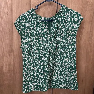 IENA 꽃무늬 반팔 블라우스 그린