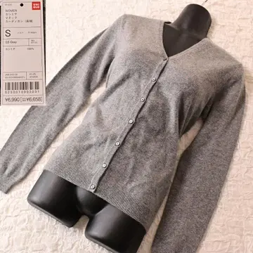 X4 새상품 S 유니클로 캐시미어 100 V넥 가디건