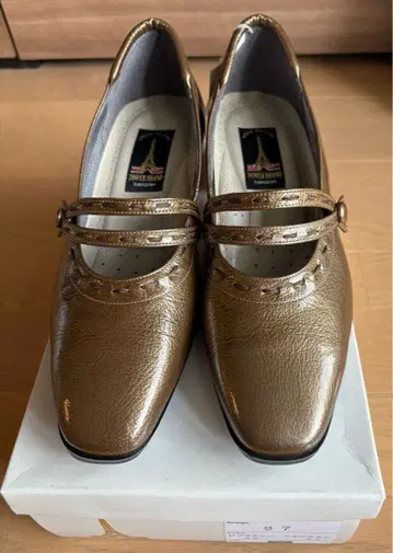 브론즈 스트랩 하이힐 펌프스