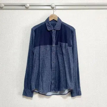 [컨디션 최상] TAKA-Q(타카큐) 데님 셔츠 니트 도킹 옷깃