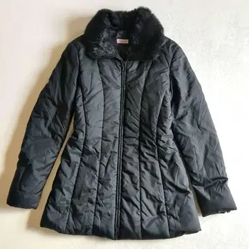 맥스앤코 패딩 자켓 인조 모피 블랙 38 A라인